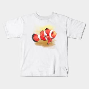 Watercolor Clownfish swimming Kids T-Shirt